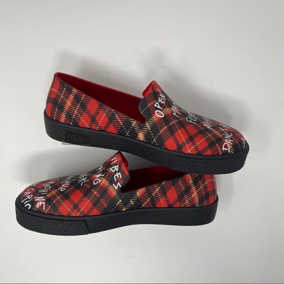 Melissa New York Flygirl Mashup Plaid Vegan PVC Loafer Slides Women’s Size 5 - Picture 6 of 9